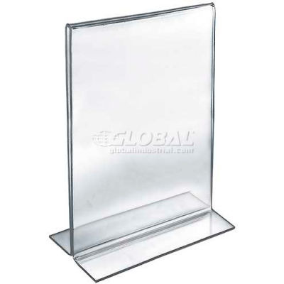 Azar Displays 152708 Vertical Double Sided Stand Up Sign Holder, 11" x 17", Acrylic
