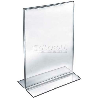 Azar Displays 152710 Vertical Double Sided Stand Up Sign Holder, 11" x 14", Acrylic