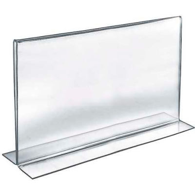Azar Displays 152711 Horizontal Double Sided Stand Up Sign Holder, 14" x 11", Acrylic