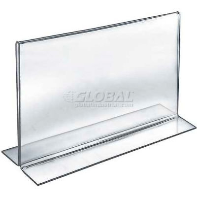 Azar Displays 152713 Horizontal Double Sided Stand Up Sign Holder, 12" x 9", Acrylic