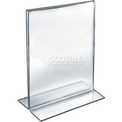 Azar Displays 152714 Vertical Double Sided Stand Up Sign Holder, 8.5" x 11", Acrylic