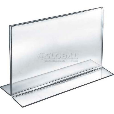 Azar Displays 152715 Horizontal Double Sided Stand Up Sign Holder, 11" x 8.5", Acrylic