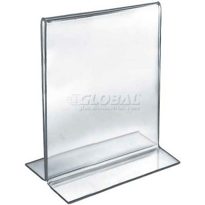 Azar Displays 152718 Vertical Double Sided Stand Up Sign Holder, 8" x 10", Acrylic