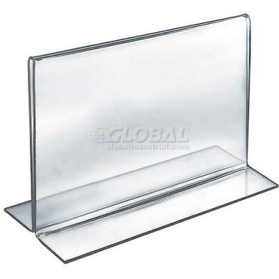 Azar Displays 152719 Horizontal Double Sided Stand Up Sign Holder, 10" x 8", Acrylic