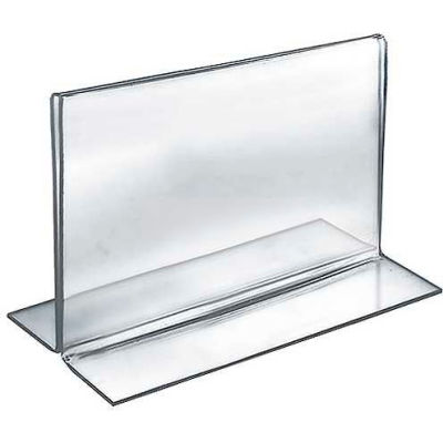Azar Displays 152721 Horizontal Double Sided Stand Up Sign Holder, 7" x 5.5", Acrylic