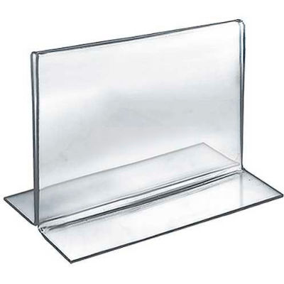 Azar Displays 152725 Horizontal Double Sided Stand Up Sign Holder, 6" x 5", Acrylic