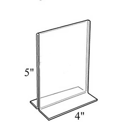 Azar Displays 152729 Vertical Double Sided Stand Up Sign Holder, 4" x 5", Acrylic