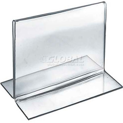 Azar Displays 152730 Horizontal Double Sided Stand Up Sign Holder, 5" x 4", Acrylic