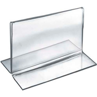 Azar Displays 152732 Horizontal Double Sided Stand Up Sign Holder, 5" x 3.5", Acrylic
