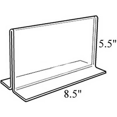 Azar Displays 152734 Horiz.l Double Sided Stand Up Sign Holder, 8.5" x 5.5", Acrylic