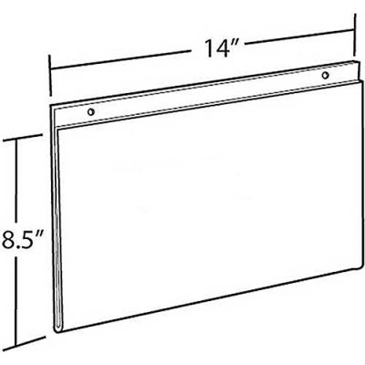 Azar Displays 162706 Horizontal Wall Mount Sign Holder, 14" x 8.5", Acrylic