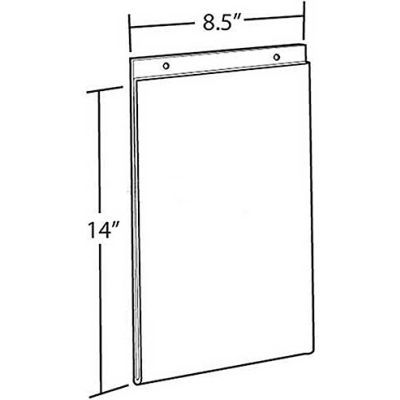 Azar Displays 162707 Vertical Wall Mount Acrylic Sign Holder, 8.5" x 14", Acrylic