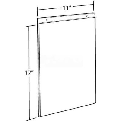 Azar Displays 162708 Vertical Wall Mount Acrylic Sign Holder, 11" x 17", Acrylic