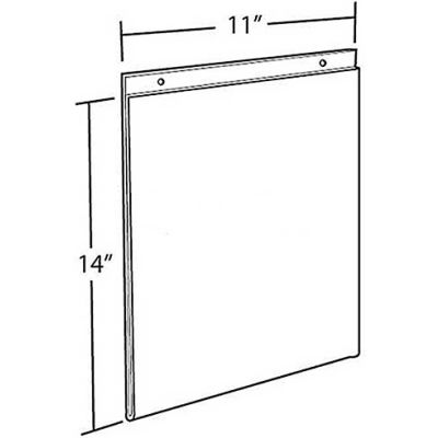 Azar Displays 162710 Vertical Wall Mount Acrylic Sign Holder, 11" x 14", Acrylic