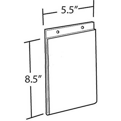 Azar Displays 162726 Vertical Wall Mount Acrylic Sign Holder, 5.5" x 8.5", Acrylic
