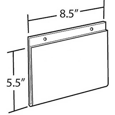 Azar Displays 162727 Horizontal Wall Mount Acrylic Sign Holder, 8.5" x 5.5", Acrylic