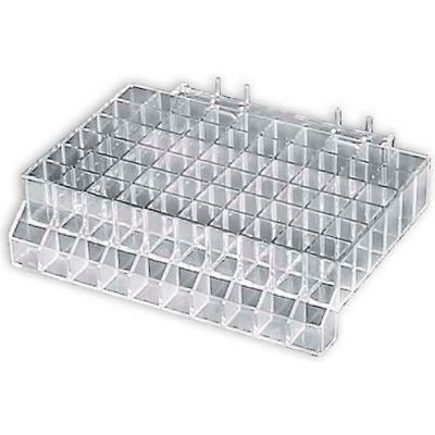 Azar Displays 225510 60-Section Lipstick Tray For Slatwall/Pegboard, 10" x 2.5", Acrylic