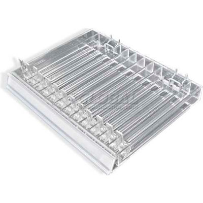 Azar Displays 225513 13-Section Cosmetic Tray For Pegboard/Slatwall, 12" x 1.25", Acrylic -Pkg Qty 2