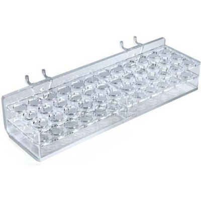 Azar Displays 225520 36-Section Cosmetic Tray, Pgbrd/Slatwall, 10.25" x 2.125", Acrylic