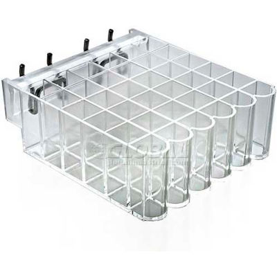 Azar Displays 225526 36-Section Cosmetic Tray For Pegboard/Slatwall, 5" x 2.5", Acrylic