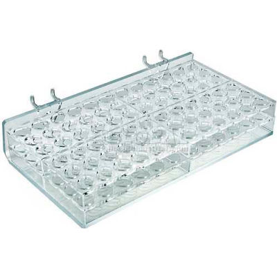 Azar Displays 225527 72-Slot Masc. & Cosm. Tray, Pgbrd/Slat-W 10.25" x 2.125", Acrylic