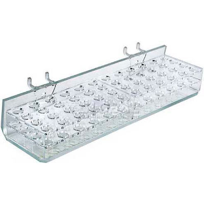 Azar Displays 225548 48-Slot Masc. & Cosm. Tray, Pgbrd/Slat-W 10.25" x 1.875", Acrylic
