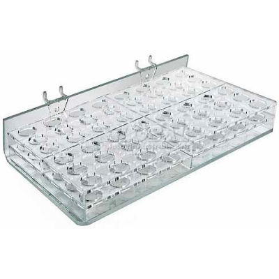 Azar Displays 225582 48-Slot Mascara & Cosmetic Tray, Pgbrd/Slatwall, 12" x 2", Acrylic