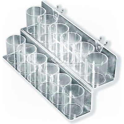 Azar Displays 225592 2-Tier Cup Display For Pegboard/Slatwall, 13.75" x 6", Acrylic ,1 Piece