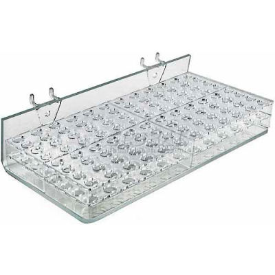 Azar Displays 225596 96-Slot Masc. & Cosm. Tray, Pgbrd/Slat-W 10.25" x 2.25", Acrylic