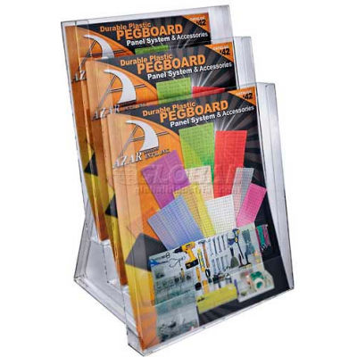 Azar Displays 252304 3-Tier Letter Size Countertop Brochure Holder, 9" x 14.75"