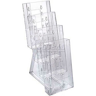 Azar Displays 252306 4-Tier Tri-Fold Size Countertop Brochure Holder, 4.5" x 13.25"