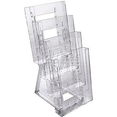 Azar Displays 252307 4-Tier Bi-Fold Size Countertop Brochure Holder, 6.25" x 13.25"