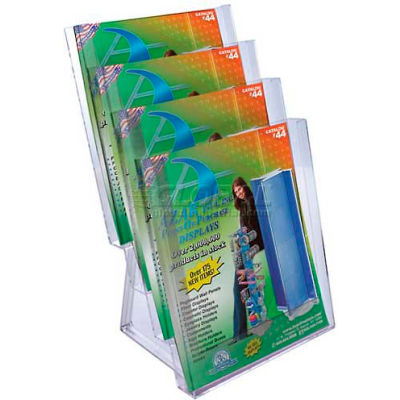 Azar Displays 252311 4-Tier Letter Size Countertop Brochure Holder, 9" x 16.5"