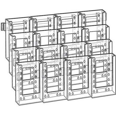 Azar Displays 252324 16-Pocket Tri-Fold Size Wall Mount Display, 19" x 15", Acrylic ,1 Piece