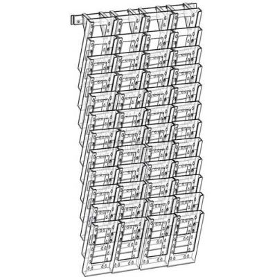 Azar Displays 252327 48-Pocket Tri-Fold Size Wall Mount Display, 19" x 38", Acrylic ,1 Piece
