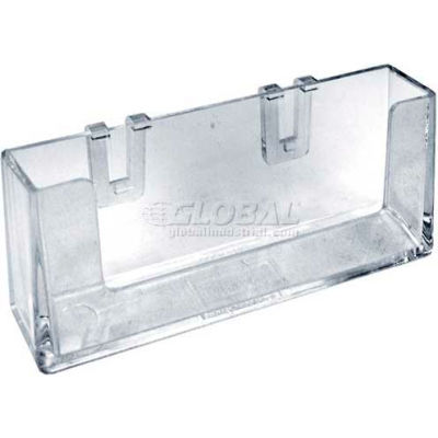 Azar Displays 252365 Clipping Business Card Pocket Holder, 3.875" x 1.25", Acrylic
