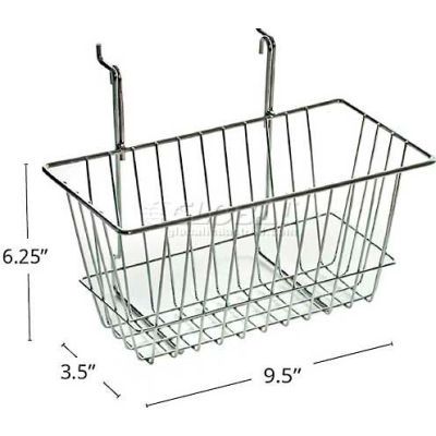 Azar Displays 300620 Wire Basket 6 1/4"H Chrome