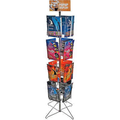 Azar Displays 300672, 16 Pocket Wire Literature Spinner, Chrome