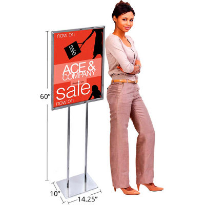 Global Approved 300702, Single Panel Sign Easel Display, 22W x 60"H x , 1 Pc