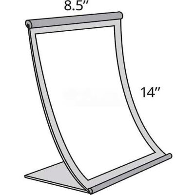 Azar Displays 300882 Curved Countertop Sign Holder, 8.5" x 14", Metal ,1 Piece