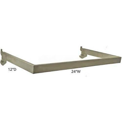 Azar Displays 300956 12" Deep U-Shaped Hang Rail, 24" Wide, Metal ,1 Piece