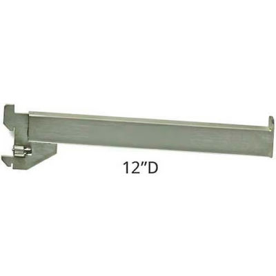 Azar Displays 300960 Face Out Bracket, 12" Deep, Satin Nickel ,1 Piece