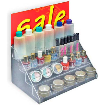 Azar Displays 326040 4-Step Countertop Display, 12" x 8", Acrylic ,1 Piece