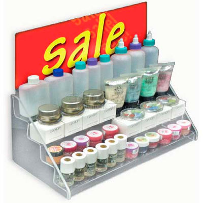 Azar Displays 326042 4-Step Countertop Display, 16" x 8", Acrylic ,1 Piece