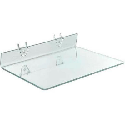 Azar Displays 556018 Acrylic Shelf For Pegboard/Slatwall, 13.5" x 2", Clear