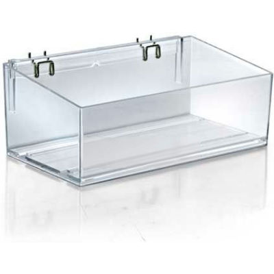 Azar Displays 556113 Acrylic Divider Bin For Pegboard/Countertop, 13.5" x 4", Clear ,1 Piece