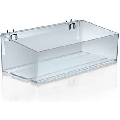 Azar Displays 556116 Acrylic Divider Bin For Pegboard/Slatwall, 16" x 4", Clear ,1 Piece