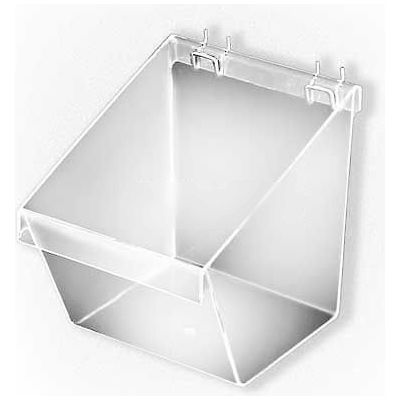 Azar Displays 556118 Large Bucket For Pegboard/Slatwall, 7.5" x 9", Clear