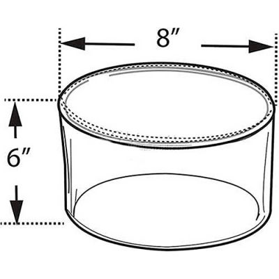 Azar Displays 556805 Acrylic Cylinder, 8" x 6", Clear ,1 Piece