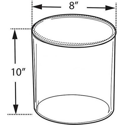 Azar Displays 556810 Acrylic Cylinder, 8" x 10", Clear ,1 Piece